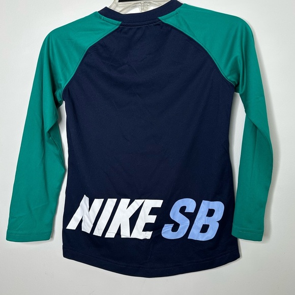 Nike SB Kids - Navy and Teal long sleeve shirt - Picture 4 of 8